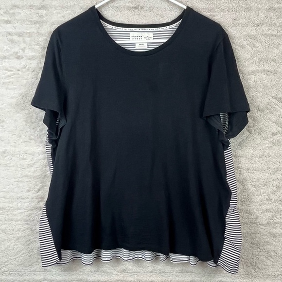 kate spade Tops - KATE SPADE BROOME STREET Womens Navy Blue Peplum Top Ooh La La Size 2XL